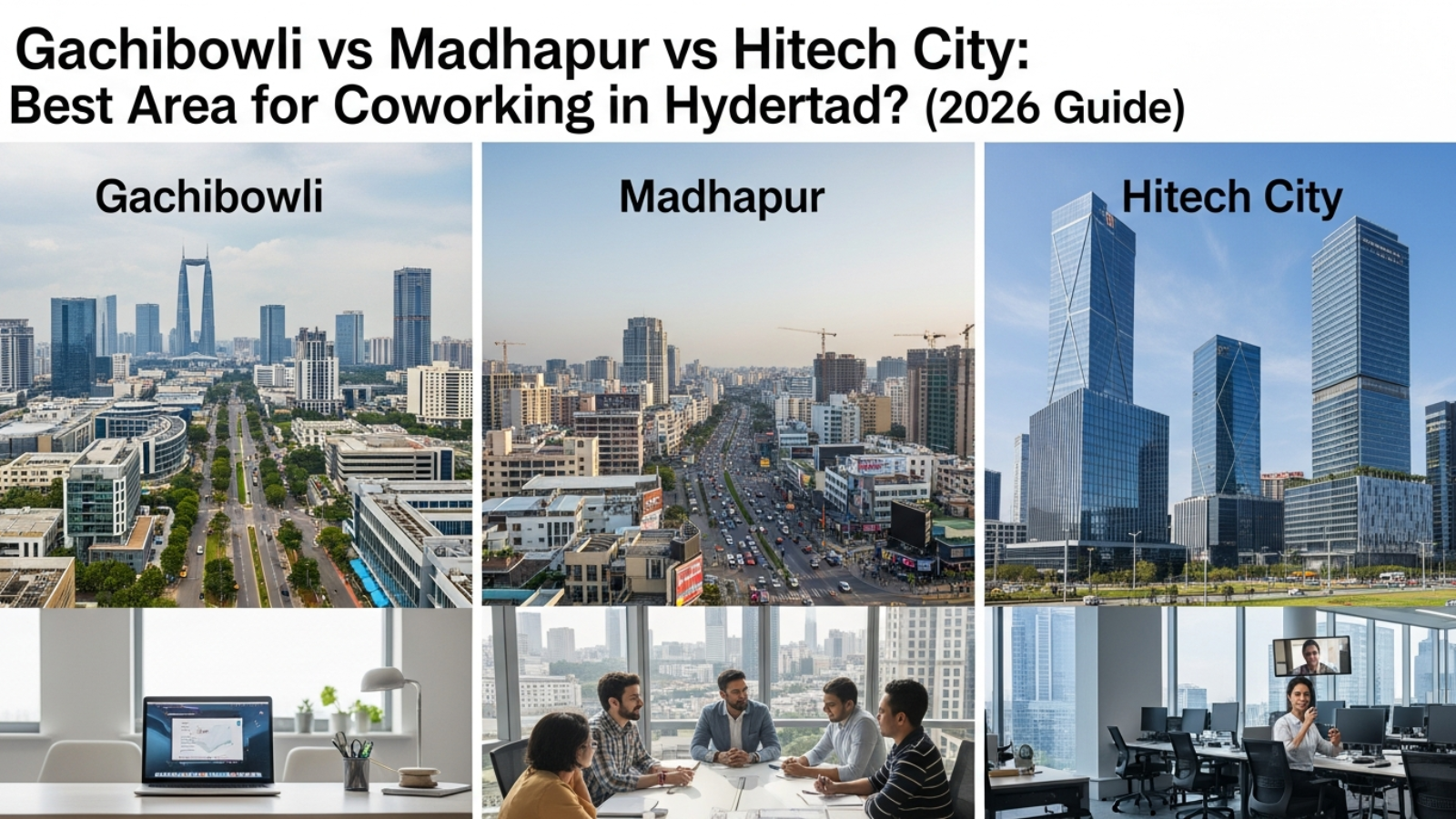 Gachibowli vs Madhapur vs Hitech City: Best Area for Coworking in Hyderabad? (2026 Guide)