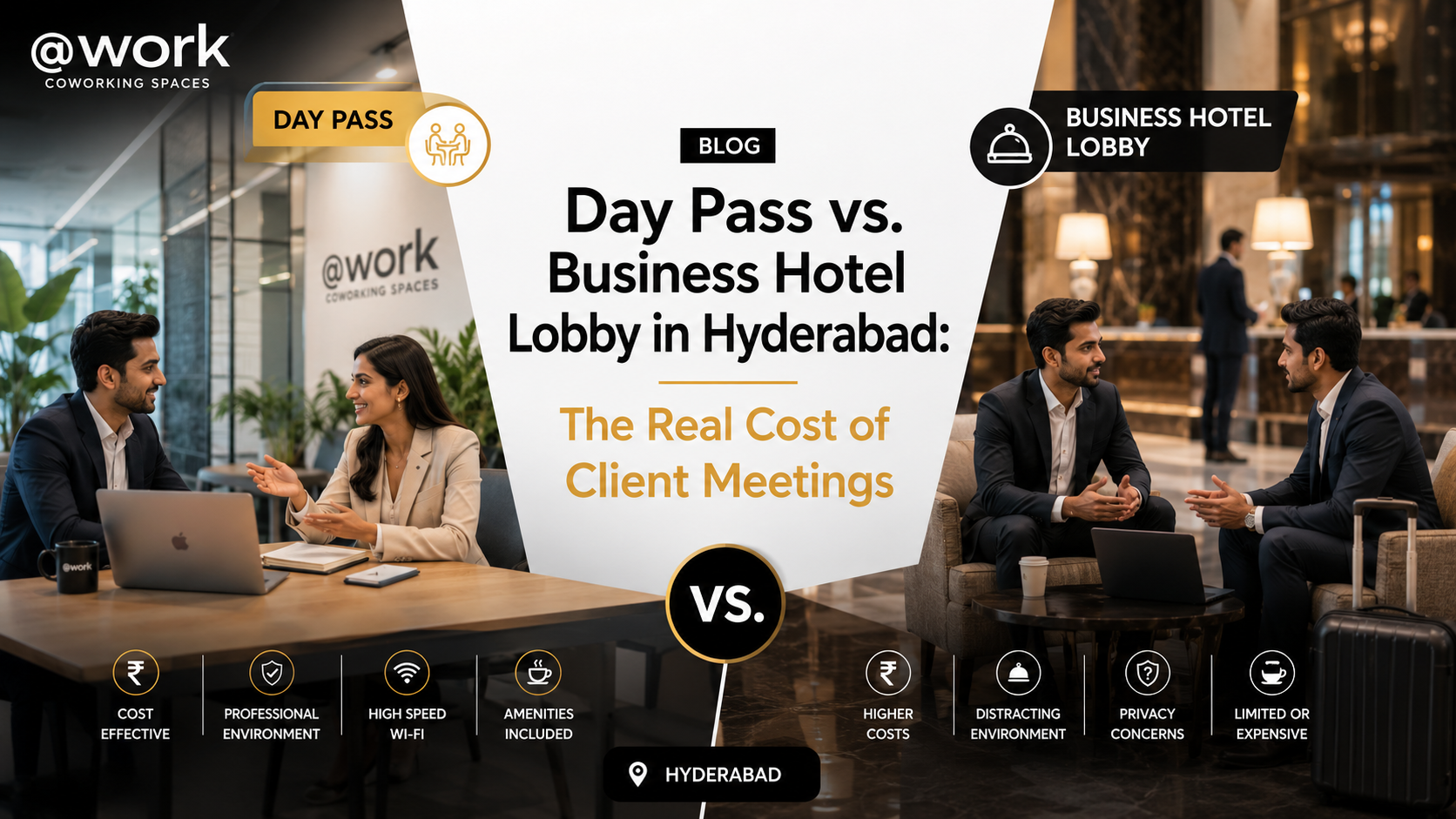 Day Pass vs. Business Hotel Lobby in Hyderabad